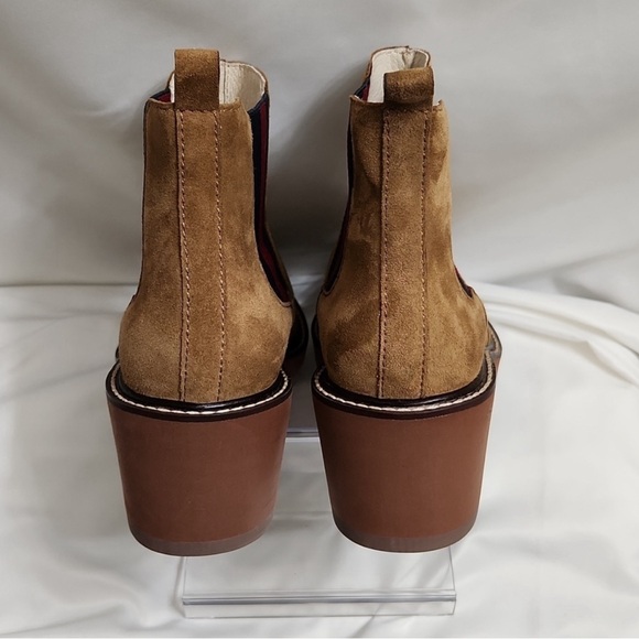 CECELIA NEW YORK Tan Ankle Boots with Red and Blue Accents - Picture 2 of 12